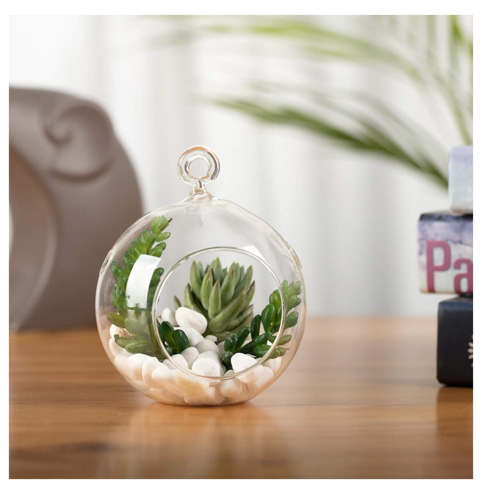 WGV Hanging Terrarium Globe, Width 4", Height 4.75", DIY Air Planter, Clear Glass Vase Orb with Flat Bottom, Candle Holder for Windowsill Outdoor Garden Decor, 12 Pieces Bulk
