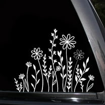 Wildflowers Boho Fun Reflective Car Vinyl Sticker, Plant Lover Gift Idea, Bumper Sticker, Car Sticker, Decorative Car Window