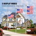 thumbnail image 4 of VEVOR 25FT Sectional Flag Pole Kit, Heavy Duty Aluminum Alloy in Ground Flag Poles for Outside, 3 Display Modes Flagpole with 3x5 American Flag, Professional Accessories, Silver, 4 of 9