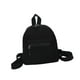 thumbnail image 1 of Mochila de peluche con cierre de cremallera, compacta, ligera, elegante y suave. Negro, 1 of 9