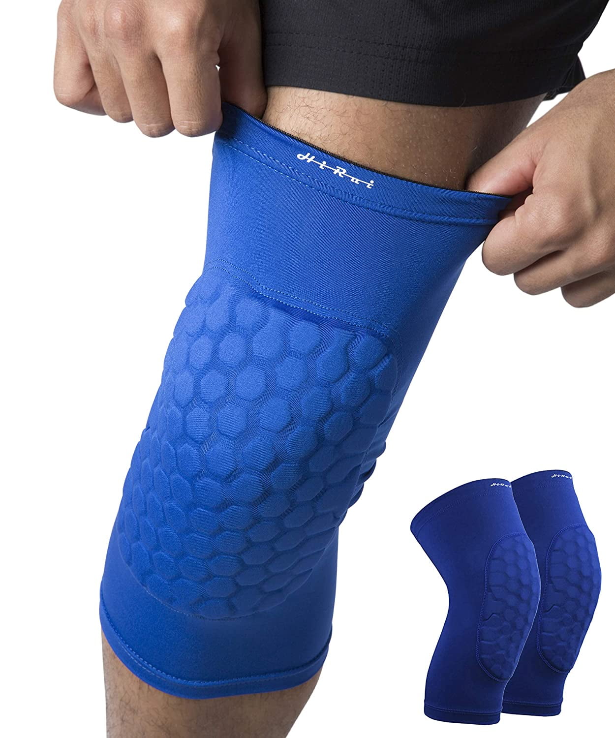 Knee Pads for Kids Youth Adult, Basketball Baseball Knee Brace Knee  Support, Collision Avoidance Kneepad Compression Knee Sleeve for Volleyball  Football Cycling Running-1Pair (Blue, 2XL) 