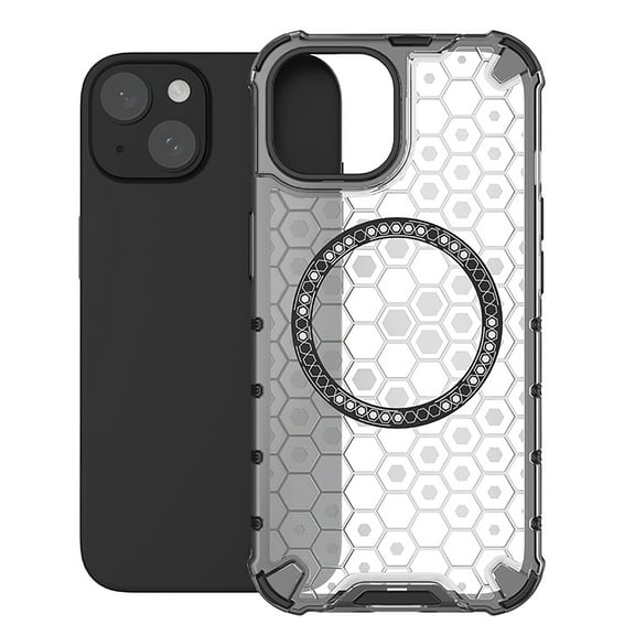 For Magnetic iPhone 15 Pro Max Case, Honeycomb Structure [Compatible with MagSafe] Slim Translucent Matte Design Shockproof Drop Protective Bumper Women Girls Men Boy i15 Pro Max,White