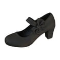 thumbnail image 2 of Willtoo Women's Platform Mary Jane Pumps with Bow, Closed Toe Chunky Heels Dressy Shoes Casual Daily Cute Heels, 2 of 7