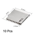 thumbnail image 2 of Tarjeta de Memoria SD Unique Bargains Conector de Montaje en PCB 11 Pines Cuerpo Largo 10 Piezas, 2 of 4