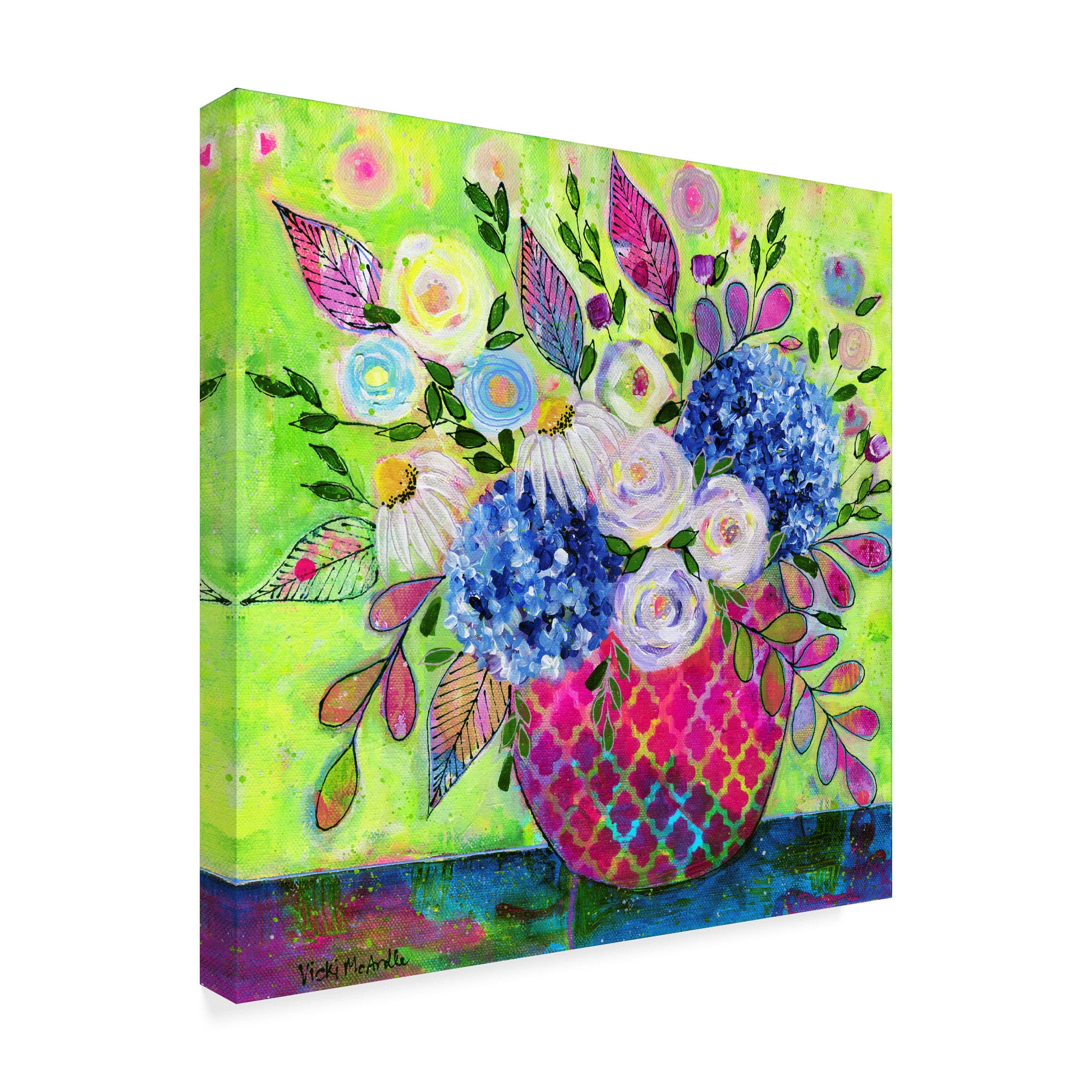 Trademark Fine Art 'Bright Blooms' Canvas Art by Vicki Mcardle Art