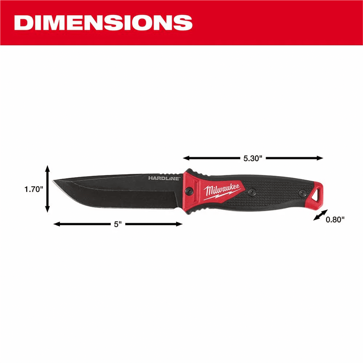 Milwaukee Tool 5" HARDLINE Fixed Blade Knife