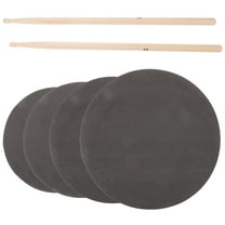 PAMINGONO Black Noise-absorbing Drum Practice Pad Set with Silencer Pads and Drum Sticks Compact Portable 1