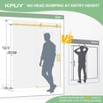 thumbnail image 4 of KPUY 49" - 54" x 76" Frameless Sliding Shower Door with 1/4" SGCC Tempered Clear Glass, Explosion-Proof Film Nano Coating, Brushed Gold, 4 of 10
