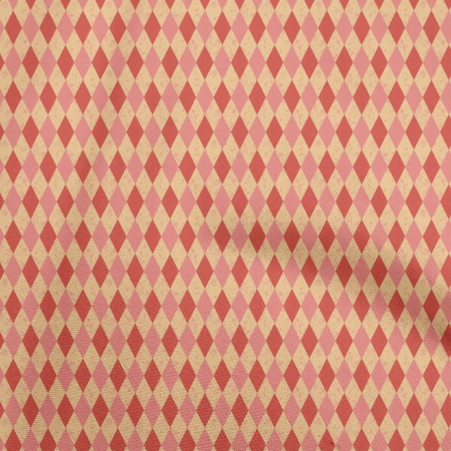oneOone Polyester Spandex Dark Beige Fabric Argyle Craft Projects Decor Fabric Printed By The Yard 56 Inch Wide