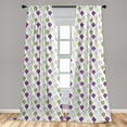 thumbnail image 5 of Ambesonne Artichoke Curtains, Sketch Style Food, Pair of 28"x95", Lime Green and Purple, 5 of 5