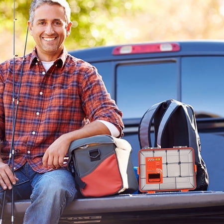 BESTYASH Orange Fishing Tackle Box PP Material Waterproof Storage Organizer for Fishing Accessories Large Capacity