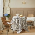 thumbnail image 5 of Fennco Styles Vintage Black Rose Print Tablecloth – 56" W X 56" L Floral Print Elegant Table Cover for Kitchen, Dining Room, Wedding, or Holiday Décor, 5 of 7
