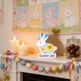 thumbnail image 6 of Linnome Easter Cute Bunny Egg Wooden Desktop Ornament Decorative Figurine for Home Office Party Festival Decor Supplies, 6 of 6