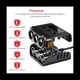 thumbnail image 1 of Encendedor de Auto TR12 con Evaporador Triple y Pantalla de Voltaje de Interruptor 4 USB Encendedor de Auto 120W Cargador, Negro, 1 of 5