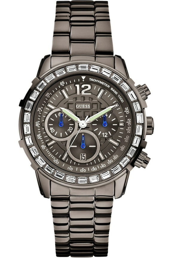 Women's STEEL W0016L3,Chronograph,Dazzling Hi-Energy,dark Tone,Sport,Crystal Accented Bezel,50m WR