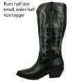 thumbnail image 2 of Soda Women's Faux Leather Stitching Cowboy Knee High Boots, Black, 7 M US, 2 of 5