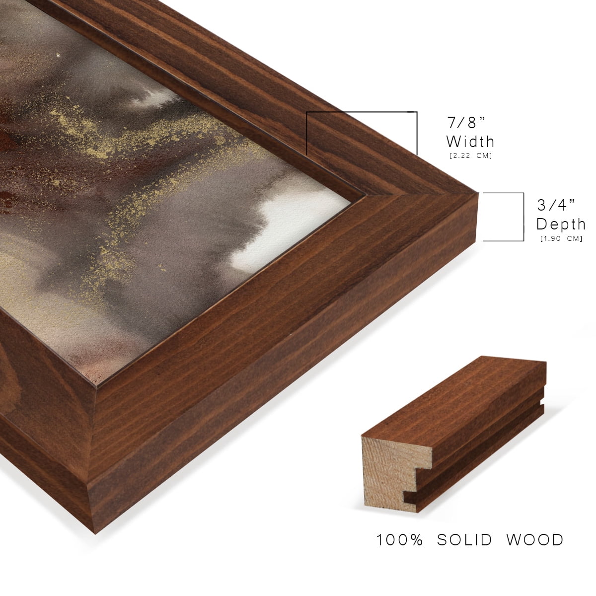 Mountain Seasons IV - Framed Print w/glass - Chestnut