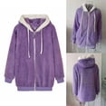 thumbnail image 2 of Qarigey Juego de prendas de vestir exteriores de poliéster con abrigos, chaquetas, aplicación amplia, sudadera con capucha con cremallera Abrigos y chamarras morado XL, 2 of 6