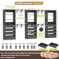 thumbnail image 2 of Homieasy 3-Piece L-Shaped Walk-in Closet Organizer System, 138.5" Wood Closet Tower with 12 Drawers & 4 Expandable Hanging Rods, Customizable Wardrobe Storage Set for Bedroom, Apartment,Gray Oak, 2 of 7
