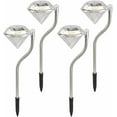 thumbnail image 3 of FloreceBien Lámpara solar para jardín exterior, 4 x luces solares de jardín con forma de diamante Luces solares para exterior impermeables para balcón, jardinera, jardineras y decoración de terraza, 3 of 7