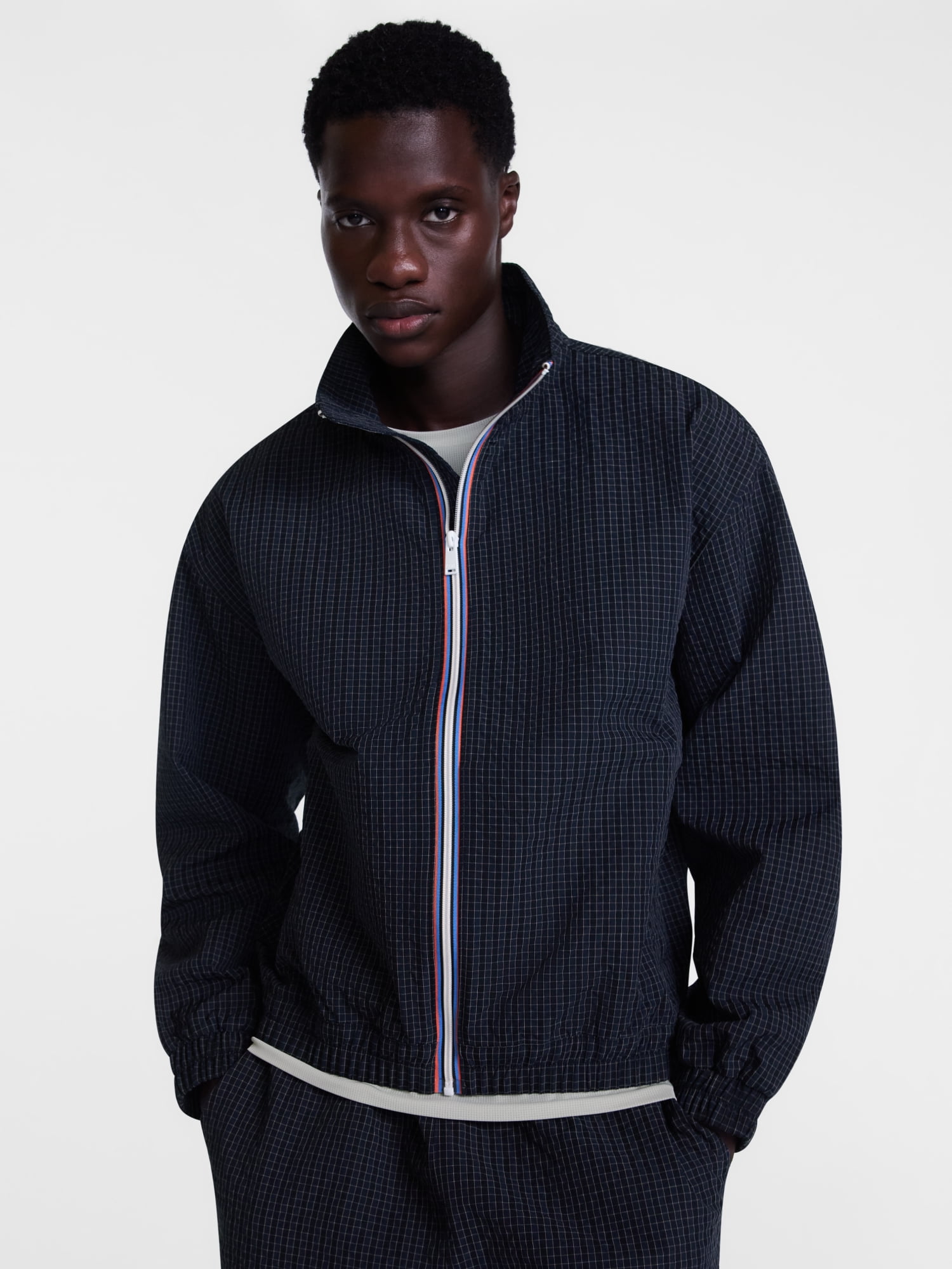 Avia Men's Relaxed Fit Tech Seersucker Track Jacket, Sizes XS-3XL