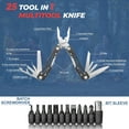 thumbnail image 2 of Outdoor 25-In-1 Mini Multitool plier,Portable EDC Gear with Safety Locking,Nylon Sheath,All-in-One Utility for Camping Hiking Survival,Birthday/Christmas Gifts for Dad Husband Boyfriend - silver, 2 of 6