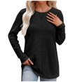 thumbnail image 5 of Horkkom Womens Tops Long Sleeve Lightweight Shirts Fall Fashion 2024 Trendy Tops Crewneck Casual Knit Basic Shirts, Gifts for Women, 5 of 6