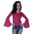 thumbnail image 1 of Moomaya T-Shirt à Manches Longues pour Femmes, Col Rond, Coupe Décontractée, Été, 1 of 6