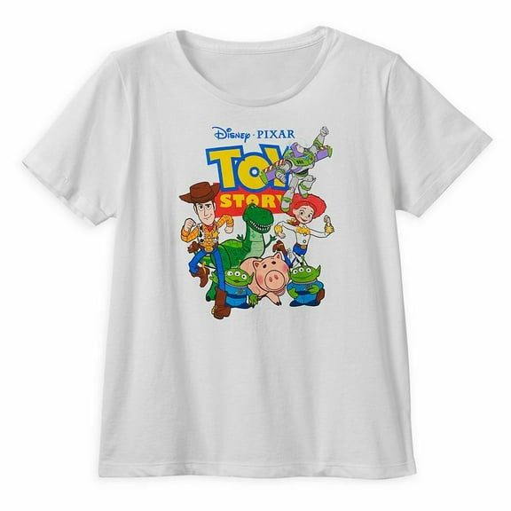 Disney Store Toy Story Womens T Shirt Size Medium Buzz Woody Rex Jessie Hamm