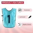 thumbnail image 5 of Uxcell Soccer Training Vest, Team Sports Pinnies Reversible Numbered Jerseys Lake Blue 26 in, 5 of 7