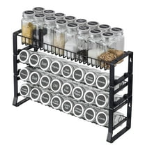 Adjustable Spice Rack Organizer - 18x11 Inch Cabinet & Countertop Storage for Seasoning Jars