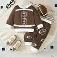 thumbnail image 2 of VNKIDY Toddler Boys Girls Long Sleeve Cartoon Rugby Football O-Neck Sweatshirt Pullover Tops Pants Outfits Sets Stylish, 2 of 8