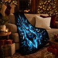 thumbnail image 3 of Blue Electric Guitar with Lightning Sparks, Energetic Graphic Style for Guitar Lovers, Rock Power Burst and Father's Day Gift, Cozy Flannel Blanket for Music Room and Bedroom, Home Decor, 3 of 9