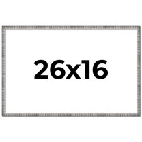 26x16 Frame Silver Grey Distressed Solid Wood Picture Frame | 0.75 Inch Moulding Width | Interior