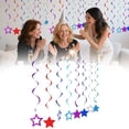thumbnail image 1 of Hanging Decorations, Hanging SilverforGraduation Wedding Decorations, Silver Star Spiral Ornaments, Includes 8 Stars, 80CM Length, Silver Star Hanging DecorforGraduation, Spiral Star, 1 of 9