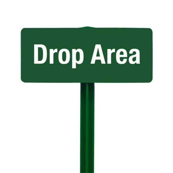 EverMark SSKT26-05 Drop Area Sign with Hunter Green Stake Kit