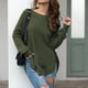 thumbnail image 2 of Gibobby Suéter casual mujer, Suéteres de manga larga para mujer, ligeros, de punto con cuello redondo, suéter(Verde,CH), 2 of 5