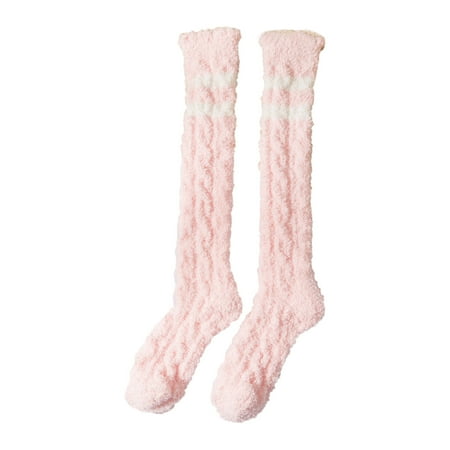 

Heiheiup Women Winter Warm Fuzzy Socks Coral Socks Middle Cute Home Solid Calf Socks Womens Lightweight Woolen Socks