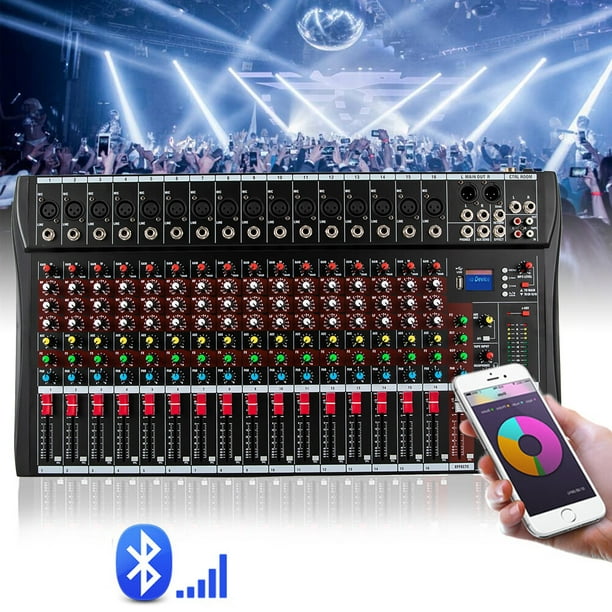 Anqidi 16 Professional Bluetooth Live Studio Audio Mixer Sound Mixing Console USB Mixing Amplifier - Walmart.com