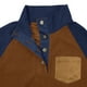 thumbnail image 4 of Sudadera sin capucha para hombre, estilo casual, con mangas raglán y cuello alto, de pana, con bloqueo de color, para exteriores, sin sombrero, de poliéster., 4 of 7