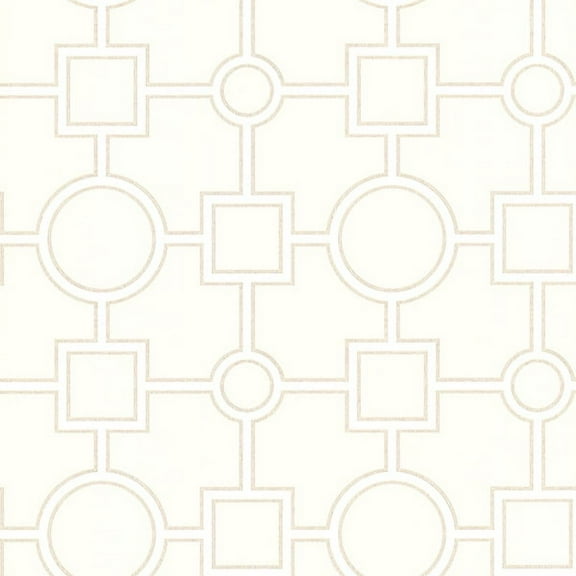 Brewster Geometric Beige Geovine Wallpaper, 20.5-in by 33-ft, 56.4 sq. ft