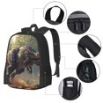 thumbnail image 4 of Daiia Jungle Dinosaur Backpack for Men and Women -Durable Backpack Large Capacity, Water-Resistant Bag with Adjustable Straps and Laptop Compartment, 4 of 9