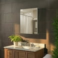 thumbnail image 2 of Bathroom Medicine Cabinet, Aluminum, Recessed Surface Mount, 24" x 30", Right Left Hinged, Mirrored Interior, 2 of 12