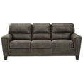 thumbnail image 2 of 89 Inch Tufted Sofa Gray Vegan Faux Leather Stitched Accents Track Arms, 2 of 5