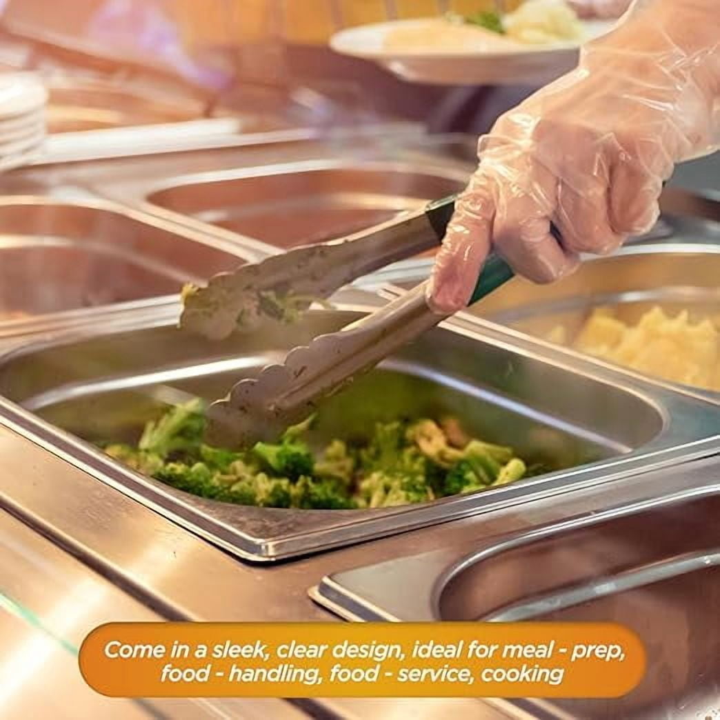 Med Pride Disposable Gloves Clear Poly, Case of 10,000 Gloves, Latex-Free Plastic Gloves for Food Prep Kitchen Cooking Cleaning Use
