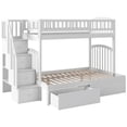 thumbnail image 1 of Pemberly Row Traditional Wood Staircase Storage Bunk Twin Over Full in White, 1 of 10