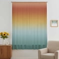 thumbnail image 3 of Burnt Orange Teal Ombre Sheer Curtains 108 Inches Extra Long, Modern Gradient Abstract Art Light Filering Curtains, Privacy Drapes Simi Floor to Veiling Curtain for Living Room Large Window Treatment, 3 of 9
