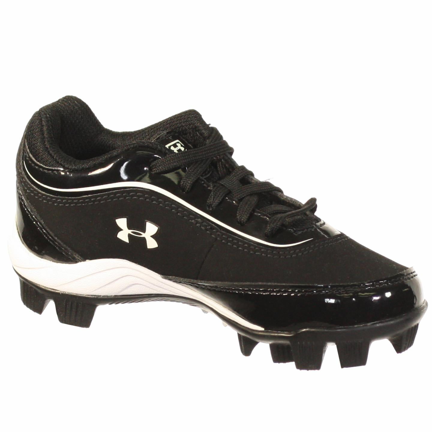 New Youth Under Armour Leadoff Low RM Baseball Cleats Black/White Size 6Y 