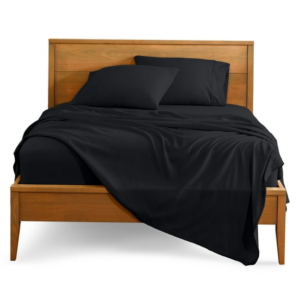 Bare Home Ultra-Soft Sheet Set - Premium 1800 Collection - Deep Pockets - 5-Pieces - Split Cal King, Black