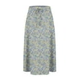 thumbnail image 6 of Difdany Women's Bohemian A-Line Elastic Waist Flowy Midi Skirt with Pockets Light Purple 2XL, 6 of 7